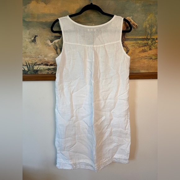 Lina Tomei 100% linen made in italy dress with ruffle hem. fits S-M - Picture 4 of 6